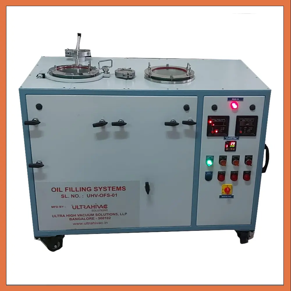 Vacuum oil filling equipment for industrial applications