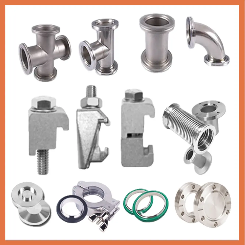 Vacuum components and fittings for vacuum systems