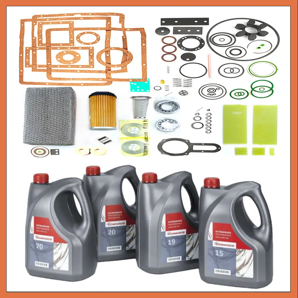 Vacuum pump oils and spare parts for maintenance